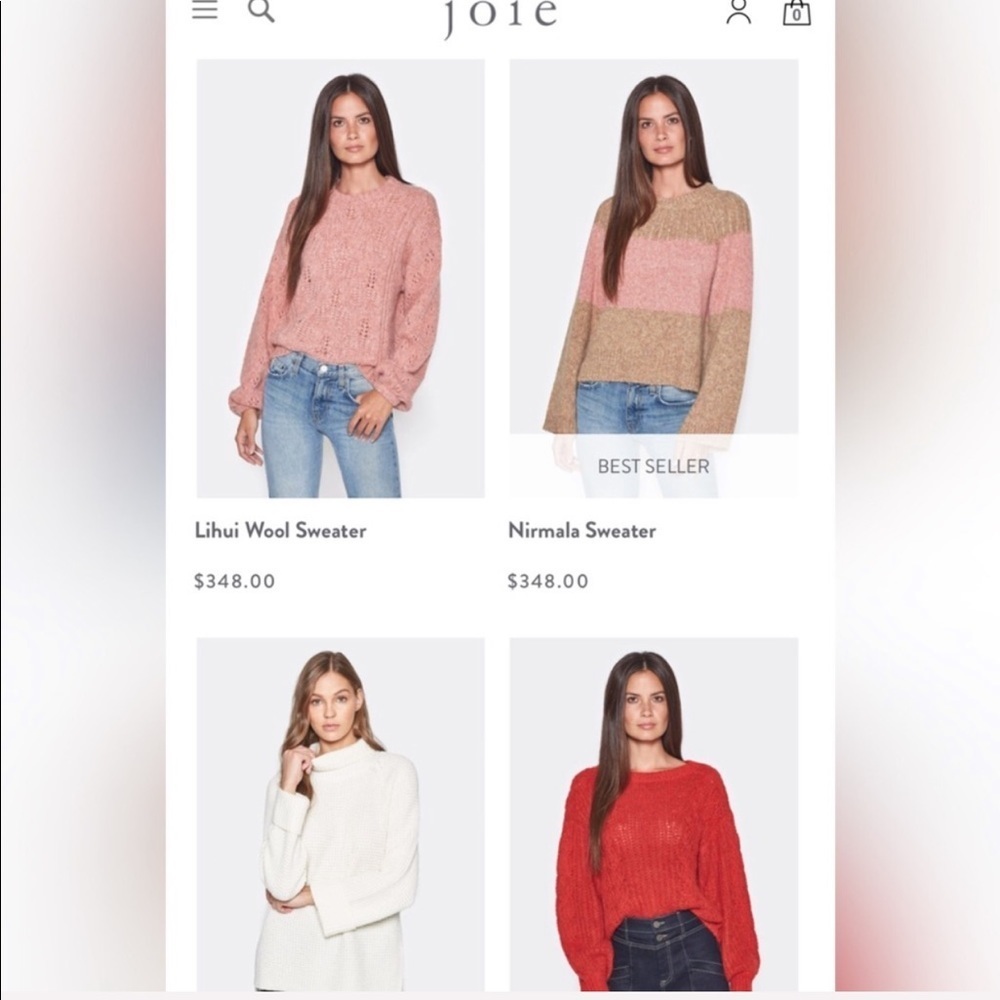 Joie Gray Cherry Embroidered Pullover Sweater Top - Picture 11 of 13
